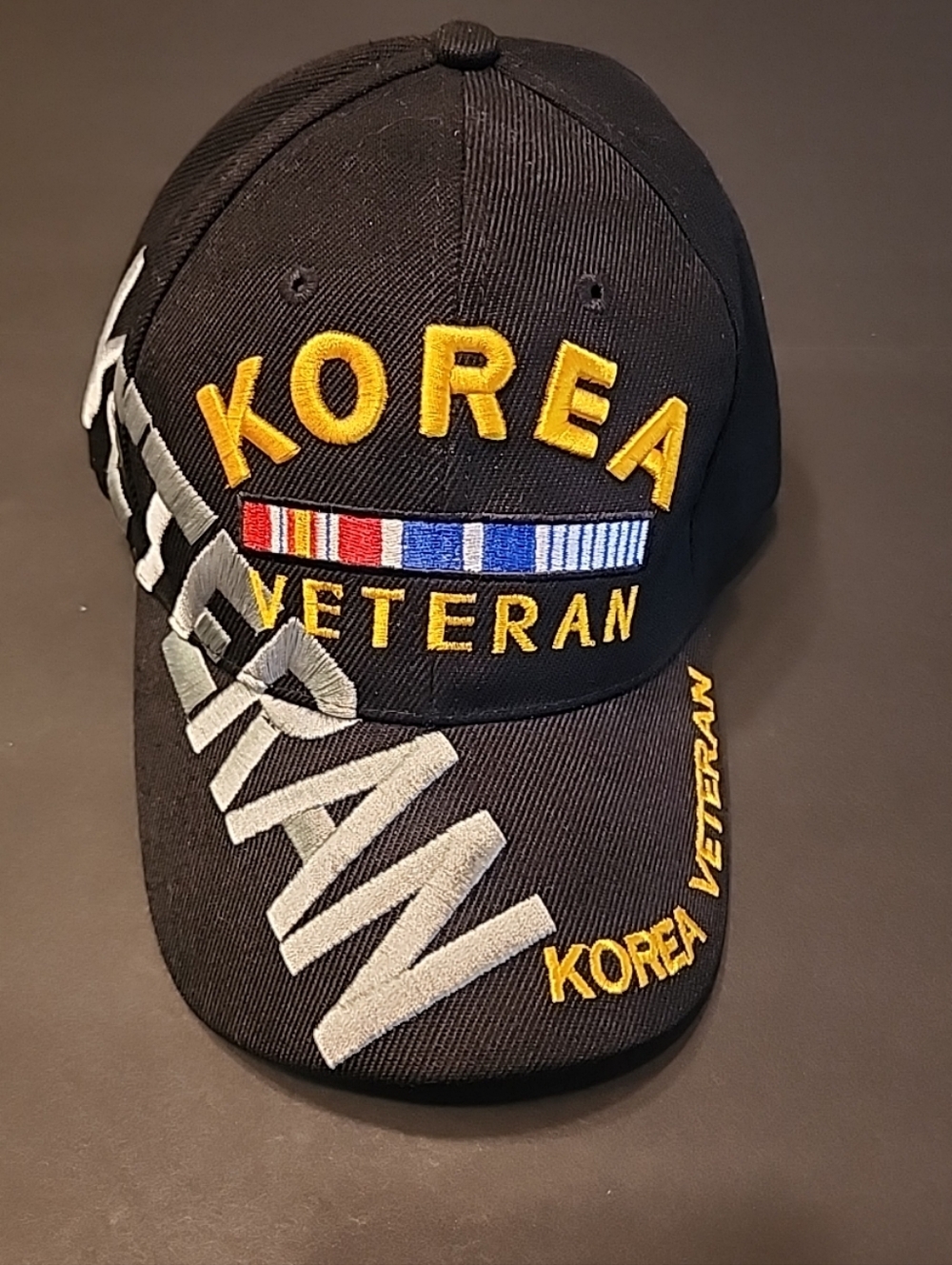 Korea Veteran Hat, Ball Cap Style,Secure Closure, Good Condition, Black + Colors